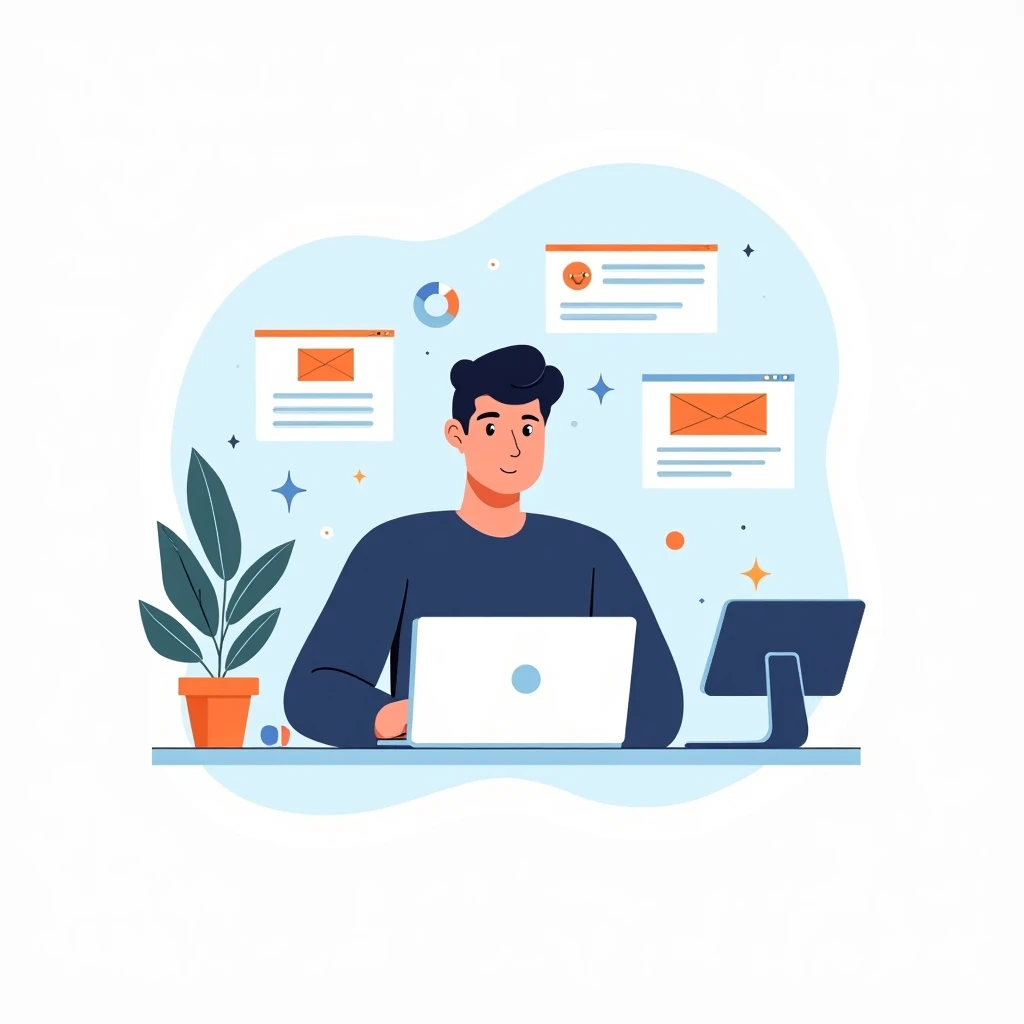 Freelancer utilizando aplicaciones de productividad