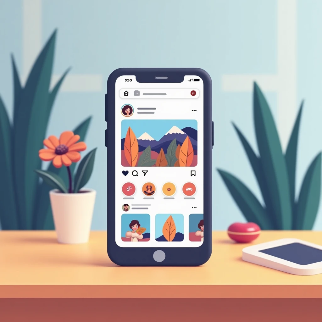Premium social media app on smartphone
