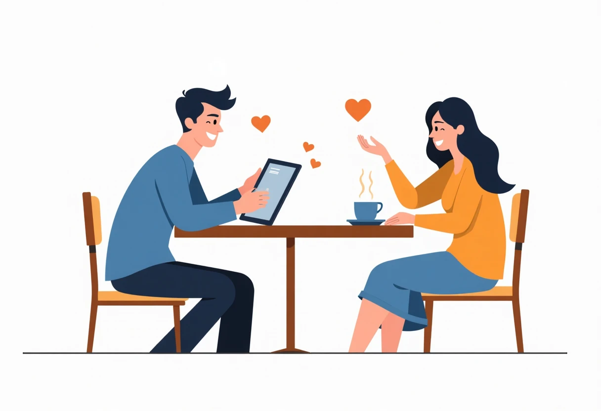 Ein Paar, das Dating-Apps erkundet