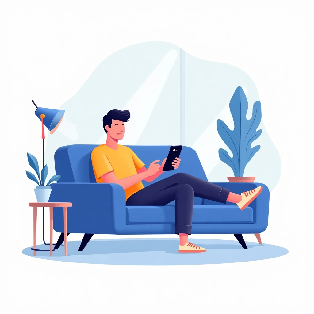 Gamer relaxando com smartphone