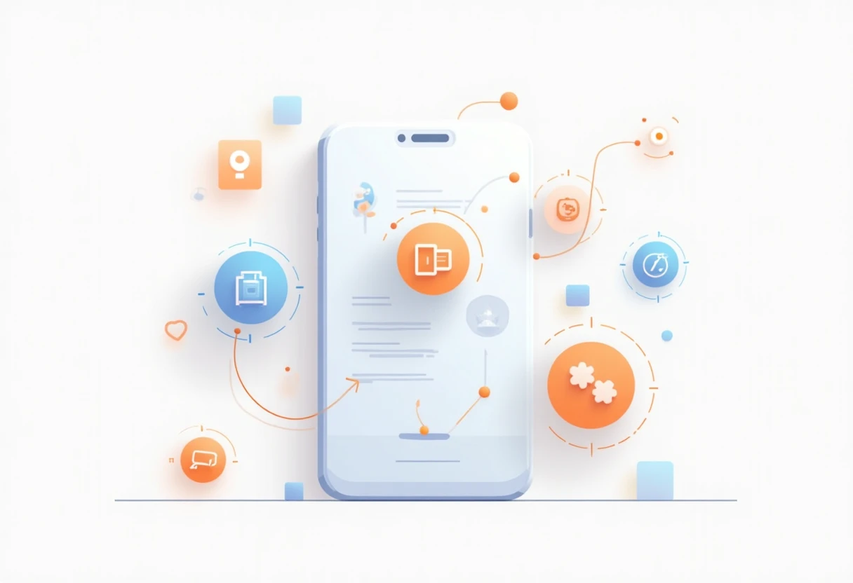 Elegantes abstraktes Design mit App-Icons