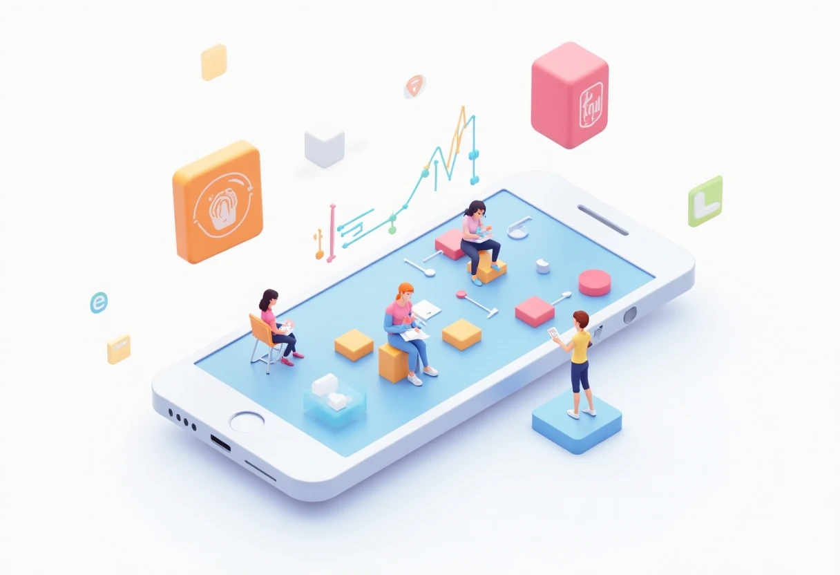 Diverse learning app icons