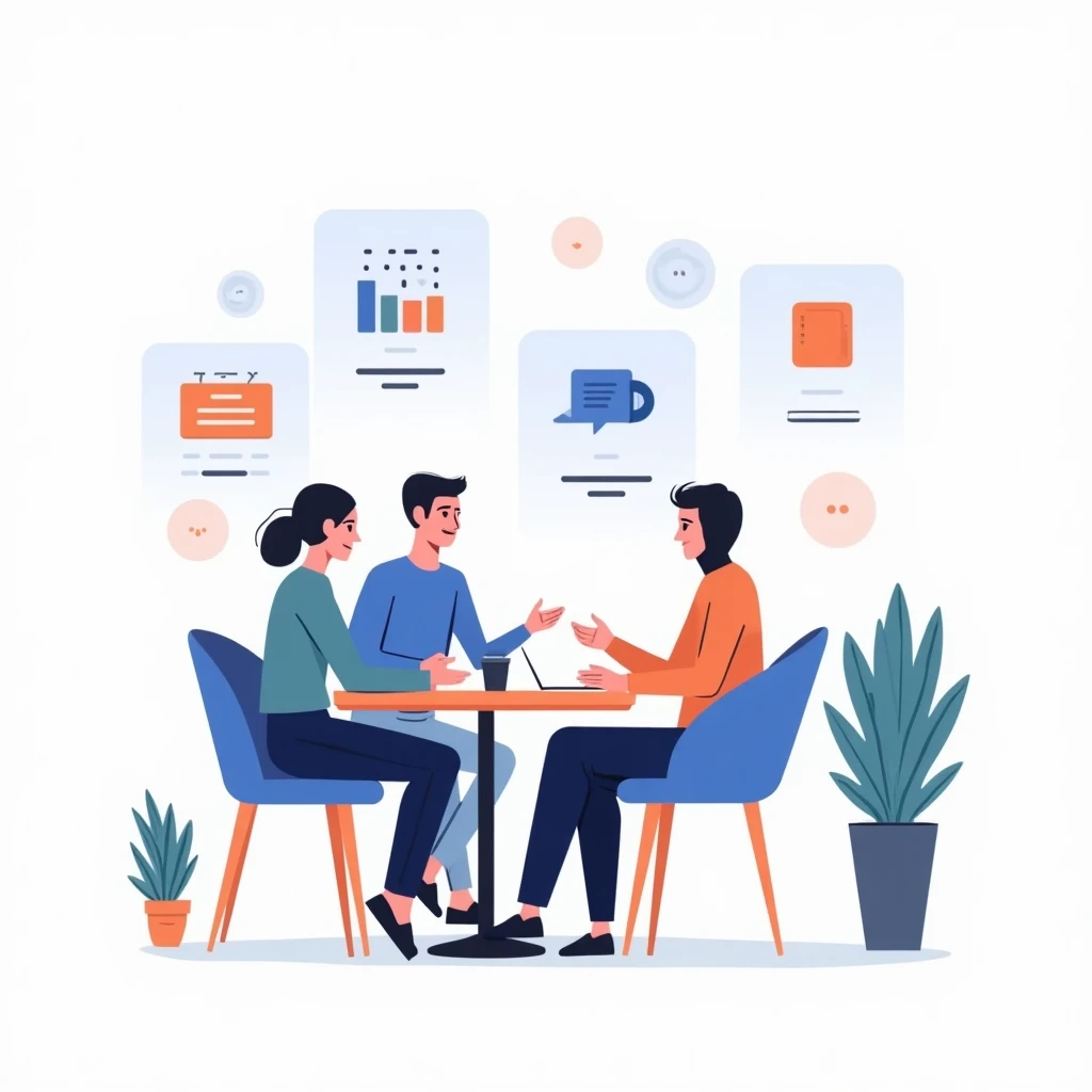 Freelancers discutiendo aplicaciones