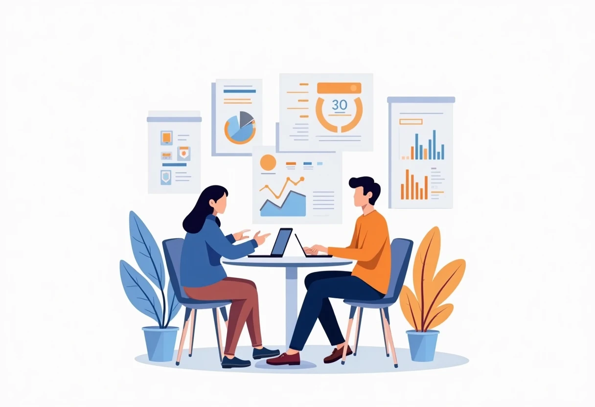 Discussion financière autour d'une table
