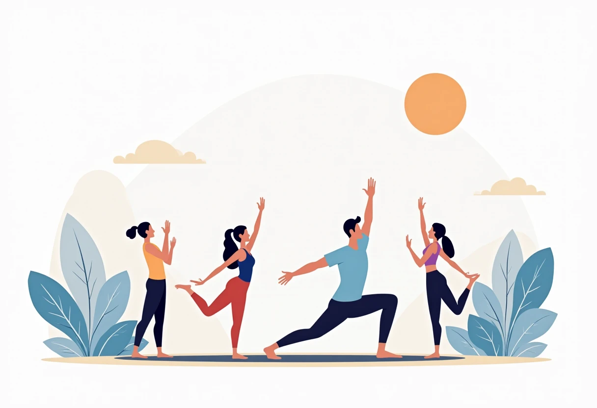 Exercício em grupo ao ar livre com tecnologia