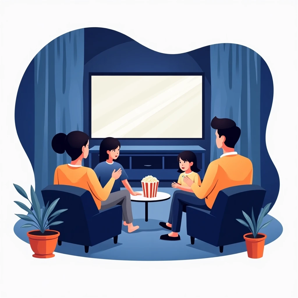 Family enjoying Disney+ streaming