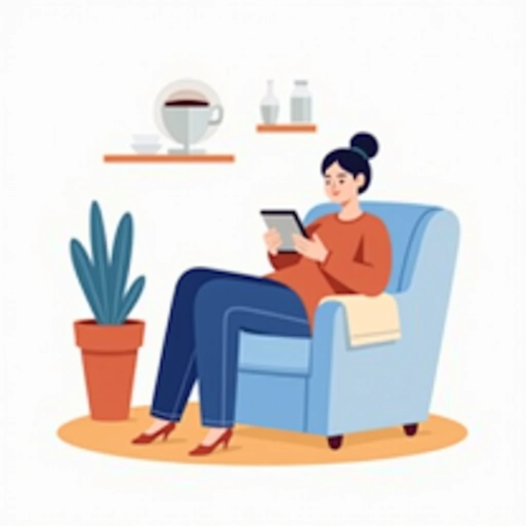 Usando um app de orçamento em um ambiente descontraído