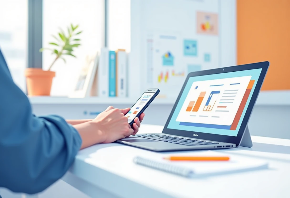 Ambiente de trabalho moderno com tecnologia