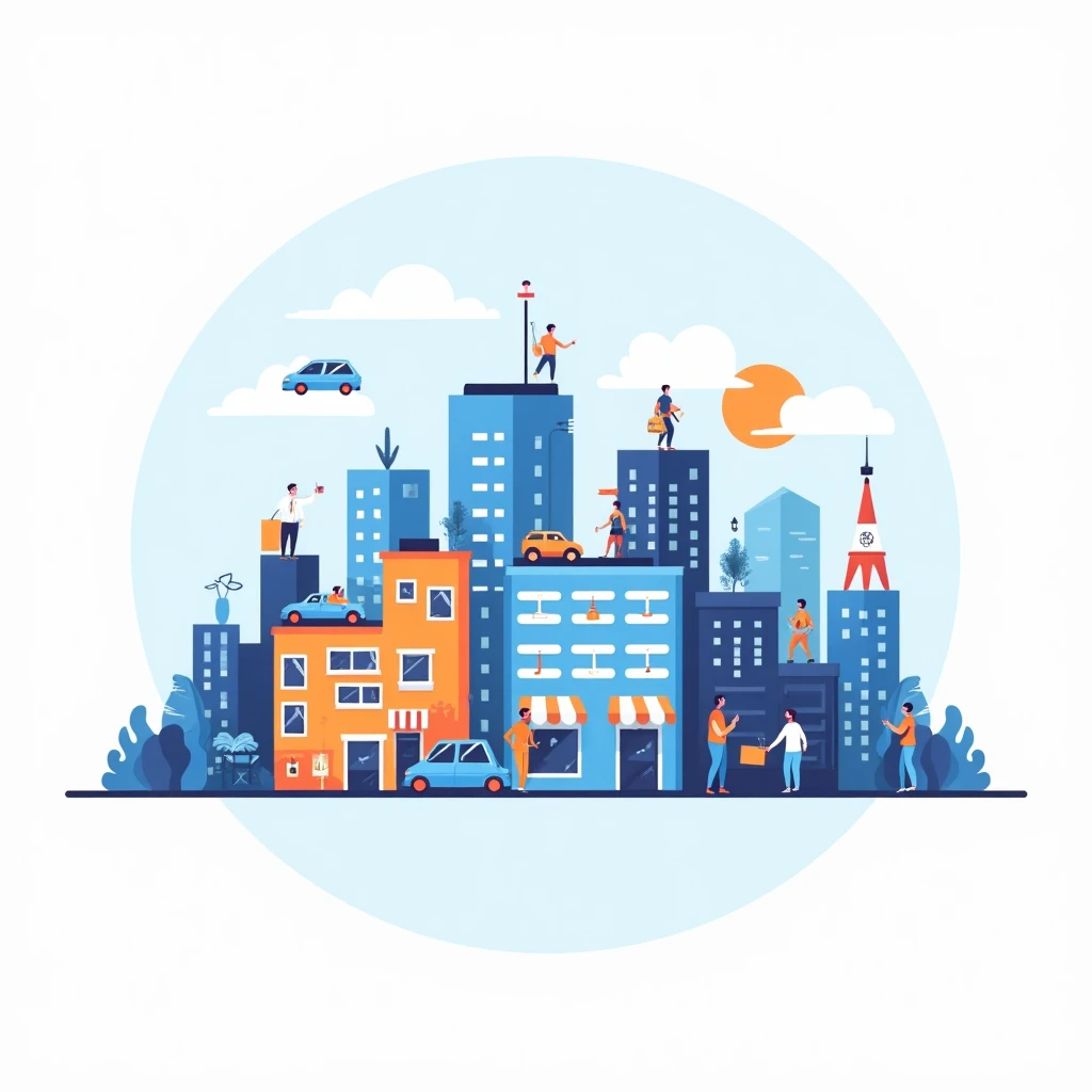 Simulation game cityscape